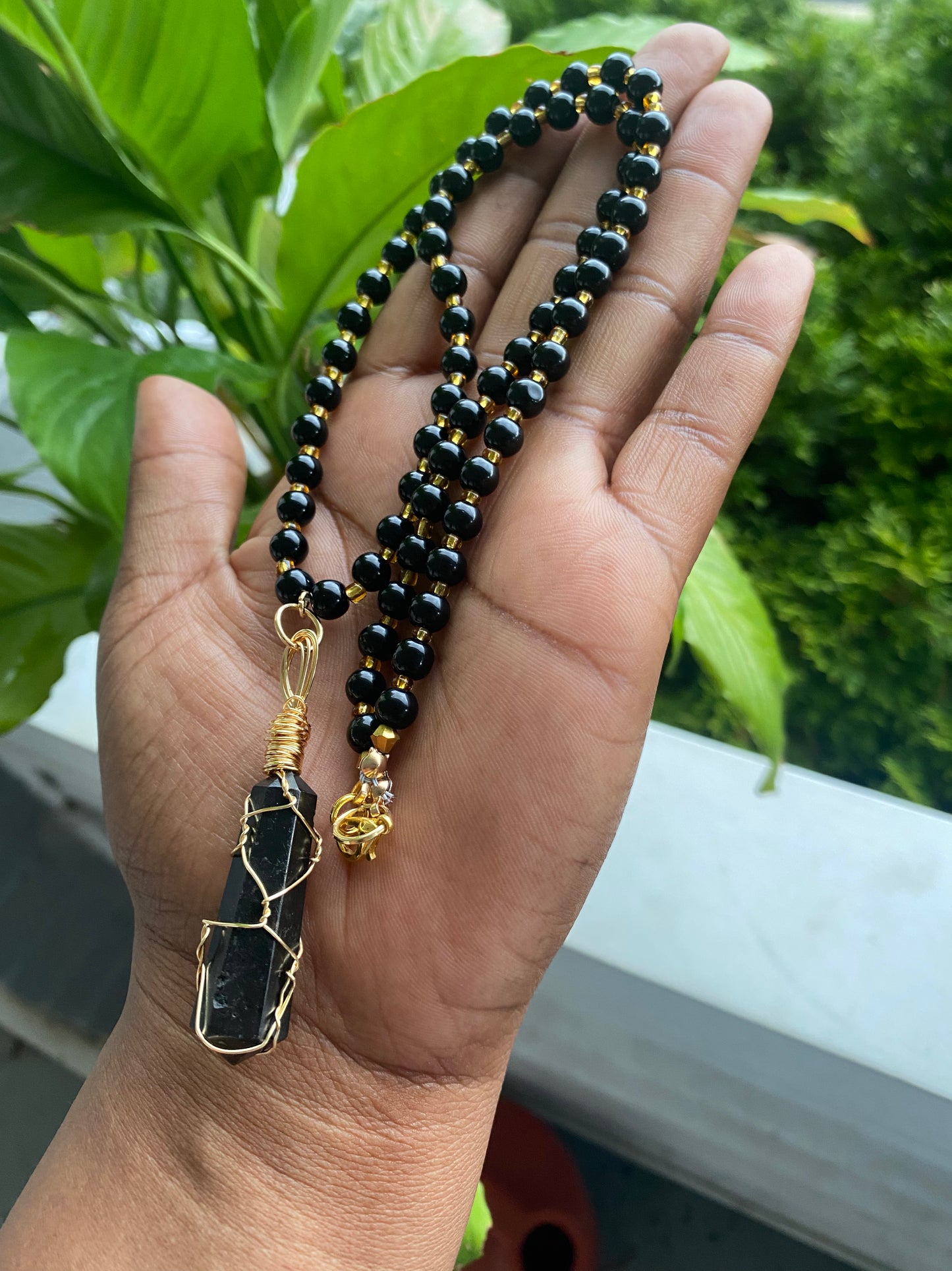 Energy Blocker – Black Tourmaline Necklace for Protection & Grounding