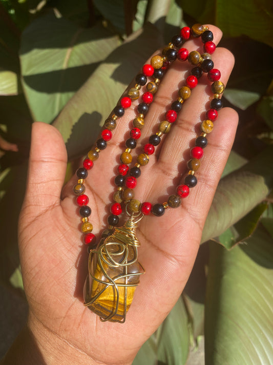 Rooted In Power - Triple Protection Tiger Eye Necklace