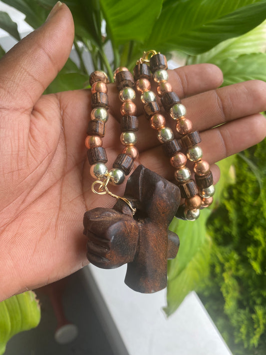When We Come Together – Copper, Hematite & Wood Unity Necklace