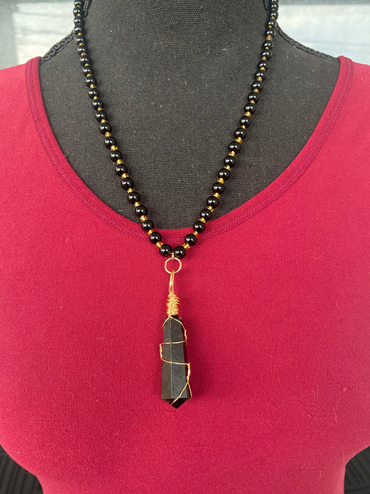 Energy Blocker – Black Tourmaline Necklace for Protection & Grounding
